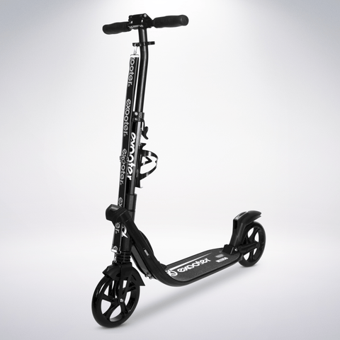 EXOOTER M2050BK 9XL Adult Cruiser Scooter With Dual Suspension Shocks And 200mm Wheels In Black.