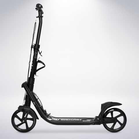 EXOOTER M2050BK 9XL Adult Cruiser Scooter With Dual Suspension Shocks And 200mm Wheels In Black.