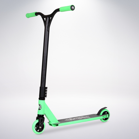 EXOOTER T3GN Trick Scooter With 110mm Aluminum Core Wheels In Green.