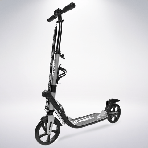 EXOOTER M2050GR 9XL Adult Cruiser Scooter With Dual Suspension Shocks And 200mm Wheels In Gray.