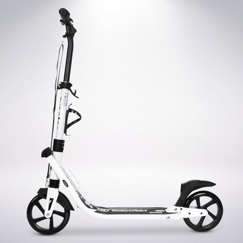 EXOOTER M2050WT 9XL Adult Cruiser Scooter With Dual Suspension Shocks And 200mm Wheels In White.