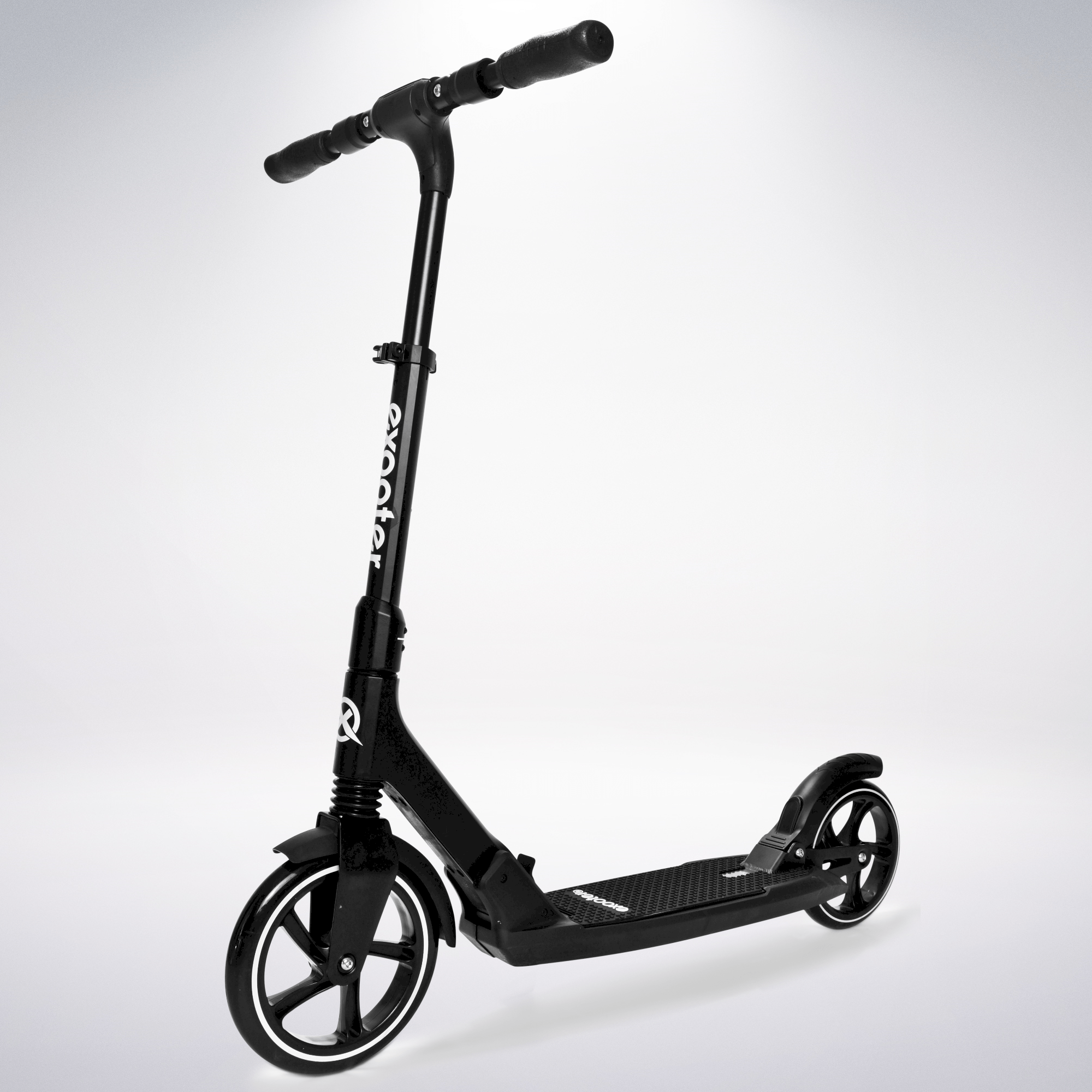 EXOOTER M7BK Manual Kids Kick Scooter With Dual Shocks In Black.