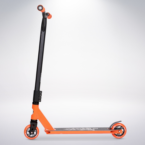 EXOOTER T3OR Trick Scooter With 110mm Aluminum Core Wheels In Orange.